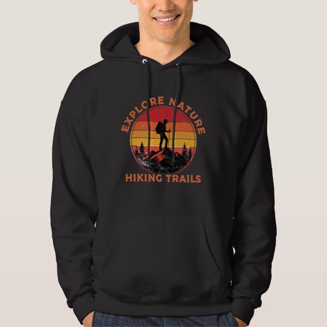 Explore Nature: Hiking Trails | Adventure Outdoor  Hoodie (Framsida)