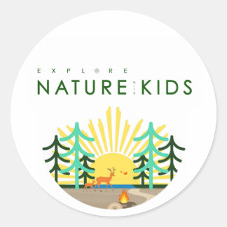 Explore Nature with Kids Logo Sticker Runt Klistermärke
