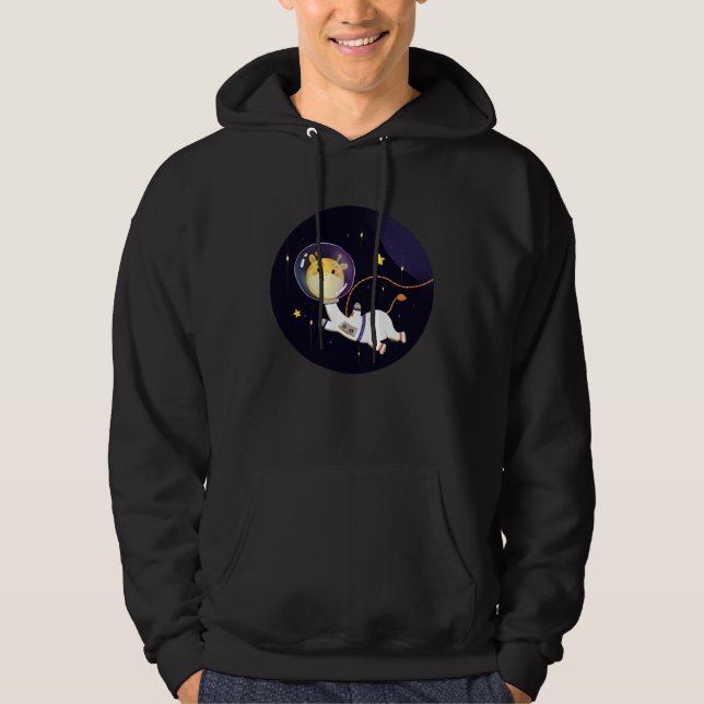 Explore the Universe Cute Baby Giraffe Astronaut G Hoodie (Framsida)