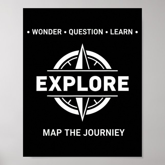 Explore Wonder Question Learn Map The Journey  Poster (Framsidan)