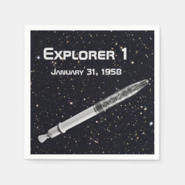 Explorer 1 Satellite Starry Himlar Pappersservett