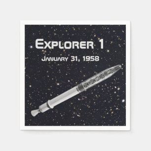 Explorer 1 Satellite Starry Himlar Pappersservett