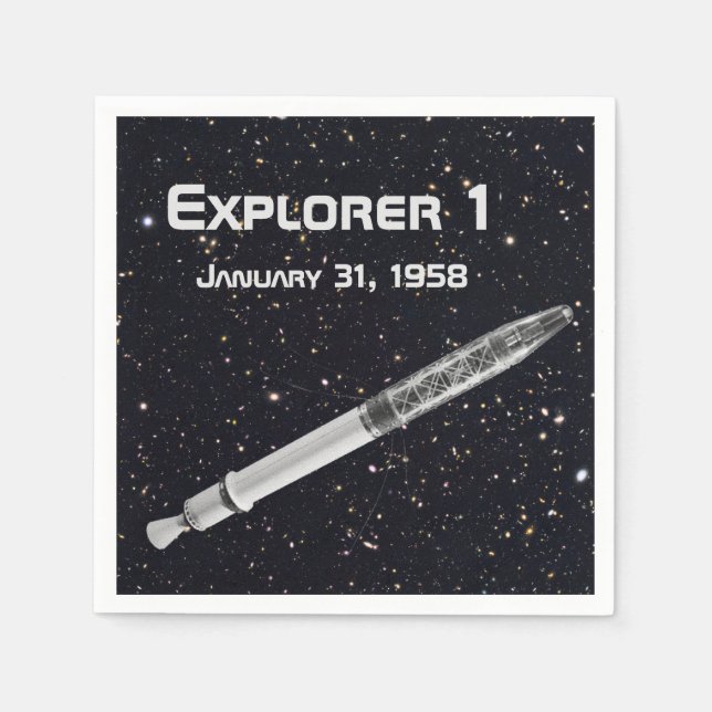 Explorer 1 Satellite Starry Himlar Pappersservett (Framsidan)