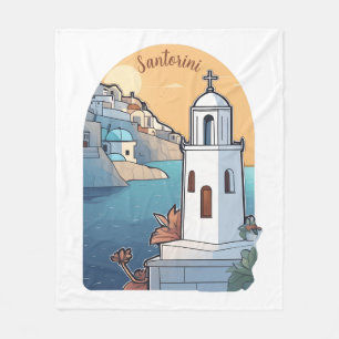 Exploring Santorini, Grekland Fleecefilt