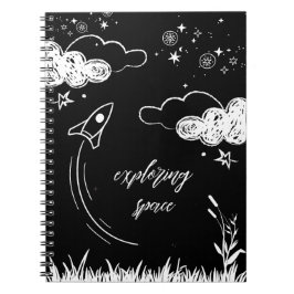 exploring space anteckningsbok