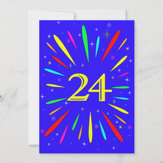 Explosion 24:e Födelsedagsfest inbjudan (Framsida)