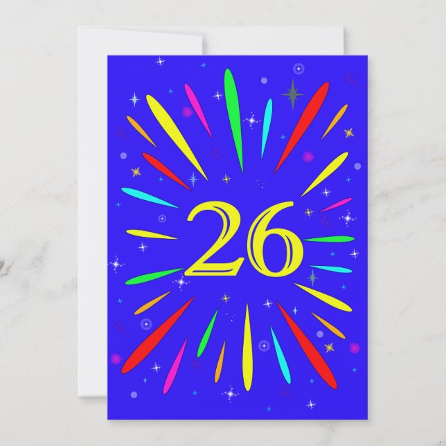 Explosion 26:e Födelsedagsfest inbjudan (Framsida)