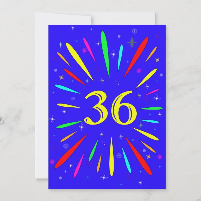 Explosion 36:e Födelsedagsfest inbjudan (Framsida)