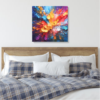 Explosion av Färg: Abstrakt konstverk Canvastryck