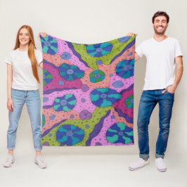 Explosion av Färg Abstrakt Teckning Fleecefilt