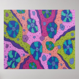 Explosion av Färg Abstrakt Teckning Poster