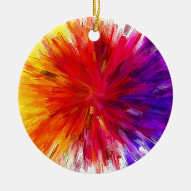 Explosion av Färg Julgransprydnad Keramik (Framsidan)