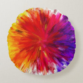 Explosion av Färg Rund Kudde