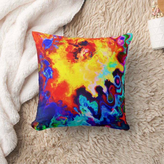 Explosion av färgat Mönster Kudde (Filt)