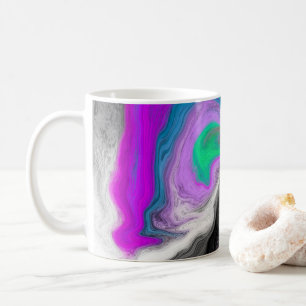 Explosion av färgfull marble Art Kaffemugg