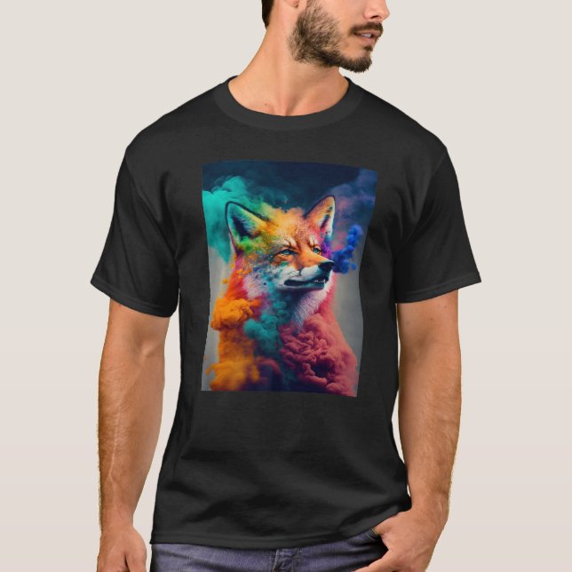 Explosion av foxspirit Animal Färg T Shirt (Framsida)