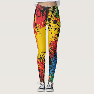 Explosion av poppkonst i tecknad Stil (10) Leggings