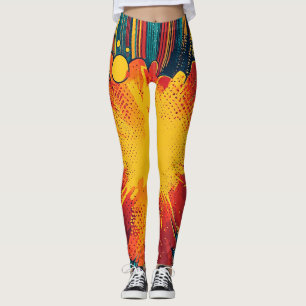 Explosion av poppkonst i tecknad Stil (1) Leggings