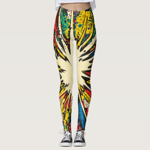 Explosion av poppkonst i tecknad Stil (2) Leggings