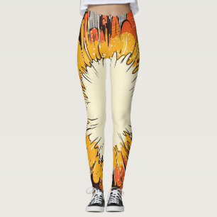 Explosion av poppkonst i tecknad Stil (6) Leggings