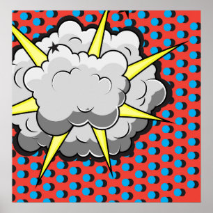 Explosion av Tecknad Stil i popkonst Poster