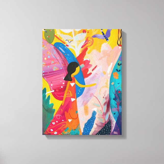 Explosión de Colores: Mujer  Naturaleza Favismo Canvastryck (Framsida)