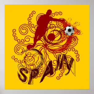 Explosion för konst för Spanien fotbollfutbol Poster
