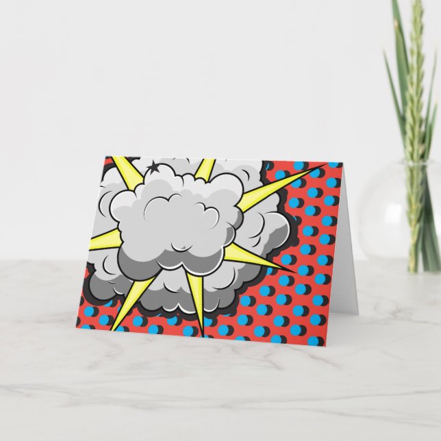 Explosion för stil för popkonst komisk kort (Framsida)