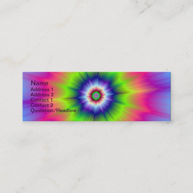 Explosion i blått Grönt och Rosa Card Mini Visitkort (Framsida)