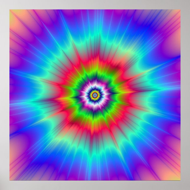 Explosion i Blue Red Grönt and Violet Poster (Framsidan)