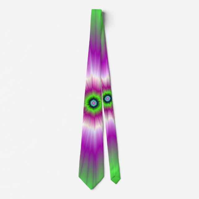 Explosion i Lila och Grönt Neck Tie Slips (Framsida)