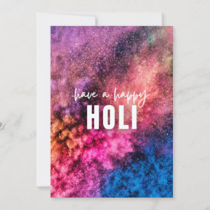 Explosion ljusa färger med Lycklig Holi önskning Tack Kort