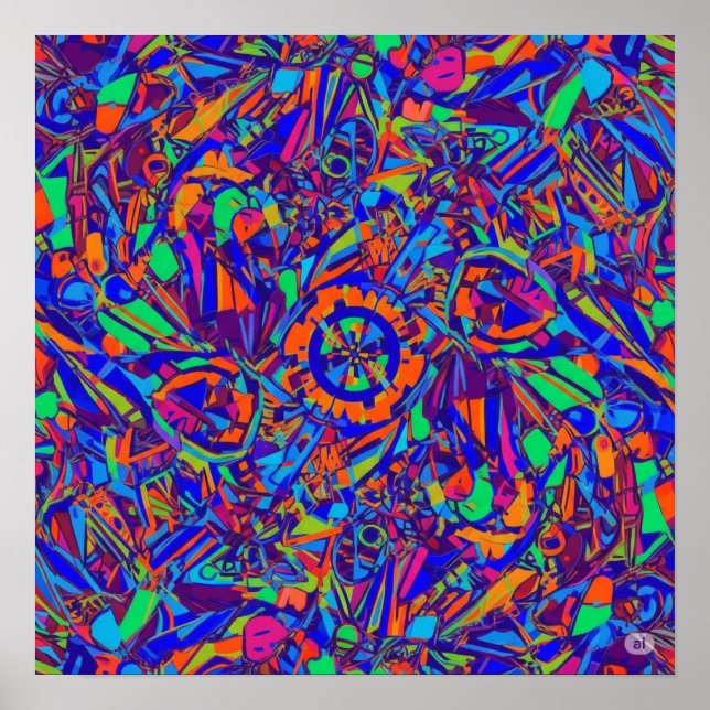 Explosionen i Färg fullt-Ram Poster (Framsidan)