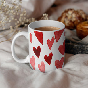 Explosionen i valentines day hjärtan - röd kaffemugg