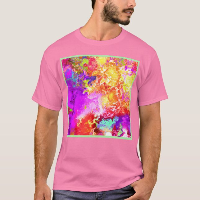 Explosioner av konstgjord Abstrakt Färg T Shirt (Framsida)