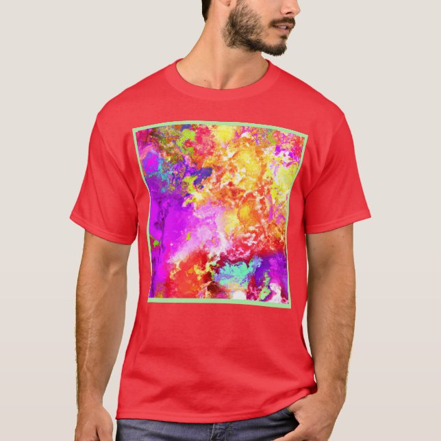 Explosioner av konstgjord Abstrakt Färg T Shirt (Framsida)