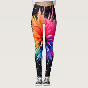 Explosionsdesign för Färg vid brant Leggings