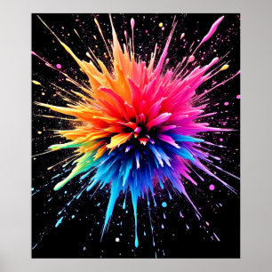 Explosionsdesign för Färg vid brant Poster