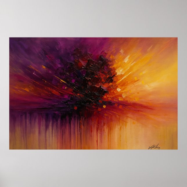 Explosiv Abstrakt Energi – Färgrik Abstrakt Vägg Poster (Framsidan)