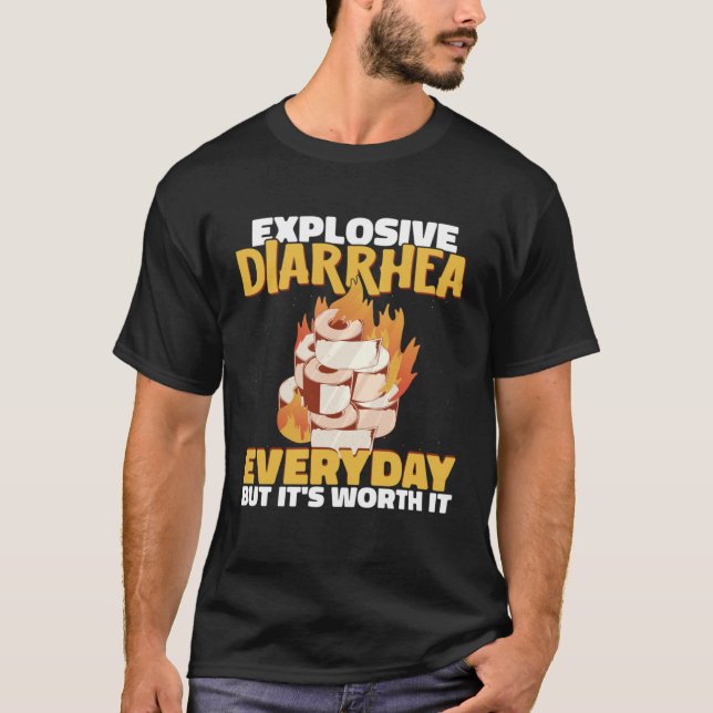 Explosiv diarré Hett Chili Sauce Spicy Pepper Fo T Shirt (Framsida)