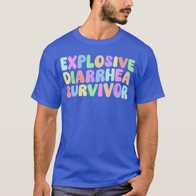 Explosiv diarré överlevare Retro Groovy vuxen humo T Shirt (Framsida)