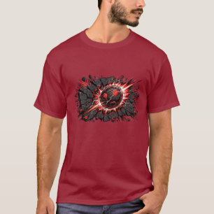 Explosiv Lava Fotboll Comic Art Design T Shirt