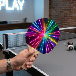 Explosiv Neon Regnbåge Stjärnexplosion Pingisracket