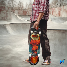 Explosiv Pop Art - Djärv Tecknad Stil, Retro Inver Mini Skateboard Bräda 18,5 Cm