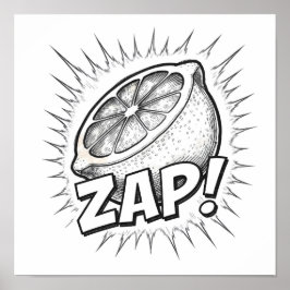 Explosiv Pop Art-grafik: Ivrig Zappande Zitronesse Poster