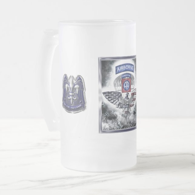 Explosiv ramdesign för 82:a luftfartyg frostat ölglas (Framsida vänster)