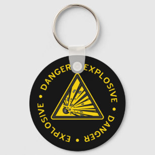 Explosiv varning Keychain Nyckelring