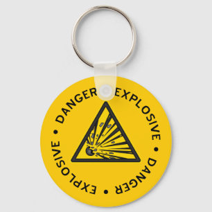 Explosiv varning Keychain Nyckelring