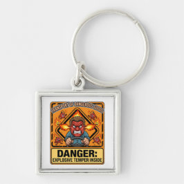 Explosive Temper Trucker | ADR Hazmat Fyrkantig Silverfärgad Nyckelring