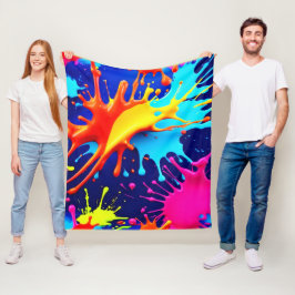 Explosivt Färg i Abstrakt Art Fleecefilt